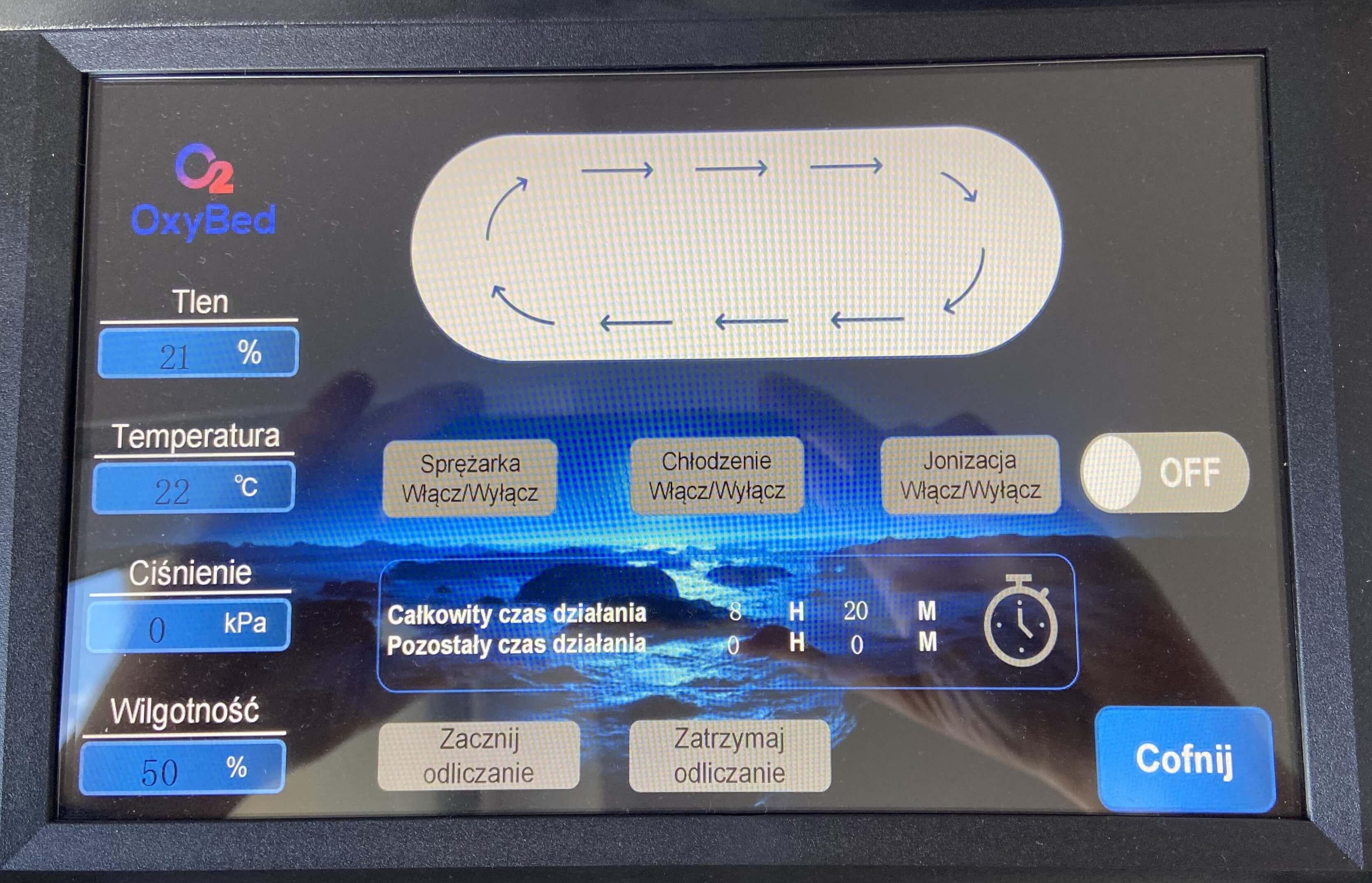 HBOT chamber control panel